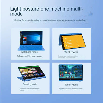 13.3Inch pro ODM di 12GB DI RAM di Celeron N3450 del computer portatile di VITTORIA 10 pieghevoli