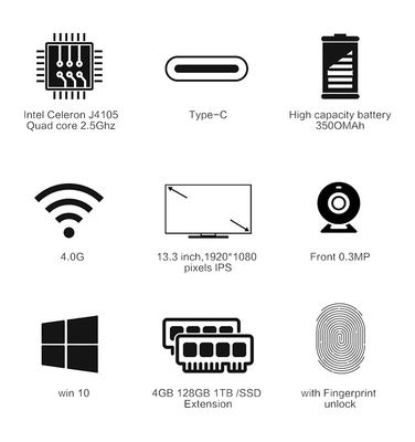 Computer a 13,3 pollici esile del PC dei computer portatili del Odm con i produttori del monitor del touch screen 4k